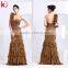Elegant One-shoulder Beaded Larying Chiffon Long Latest Design Formal Evening Gowns