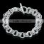 Hot selling thick bracelet in silver plated unisex bracelet