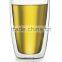 clear borosilicate glass double glass cup for factory