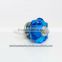Faceted Glass Melon Knob in Turquoise Blue with Chrome Fittings, Large Decorative Drawer Pull for a Kitchen Cupboard or Dresser