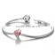 D118 925 silver flower charms,enamel color bracelet charm beads