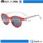 Red round frame paper transfer temple kids style sunglasses