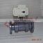 UPVC double union ball valve 24v dc electrical plastic screw valve