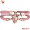 rhinestone main stone popular 2016 hot sell usa jewelry pink genuine stingray gold stainless steel clasps for leather bracelets