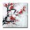 Modern Canvas Flower White Black Red Painting