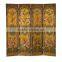Antique Light Green Design Wooden Drawing Screen Hand Painted Curio Classic Furniture Decorative 4pls Folding Floor Screen