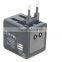 All in One World Wide Universal AC Adapter Travel Wall Adapter (US / UK / EU / AU) with Dual USB Ports of 2100MA