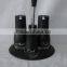 4 pieces metal coated glass glass oil cruet photos with plastic stand