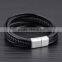 Multilayer Genuine Leather Rope Chain Man Bracelets Classical Simple Design Men Jewelry With Magnet Buckle