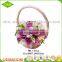 China supplier fashion durable Lovely girl small cheap pink decor wicker hanging flower basket for wedding