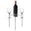 Wine Stakes Set, Wine Sticks Holds Bottle and 2 Glasses Preventing Them From Spilling or Breaking