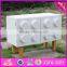 2016 new design white wooden storage bins for children W08C169