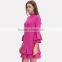 New Fashion Pleated Lantern Skirt Dress Elegant Ladies Skater Dress