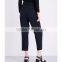 Customized Lady's Apparel Buckled Belted Waist Front-pleats Straight Cropped Woven Trousers(DQM002P)