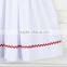 2017 White Summer baby short sleeve Stars and Stripes smocked Dress children frocks designs for kids clothing
