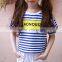 S17595A 2017 fashion t shirt for girls children striped t shirts