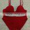 New design red fancy lace ladies sexy women panty and bra sets