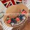 Flowers Patch Letters Embroid Large Eaves Straw Hat Holidays Sandbeach Topee
