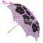Black Fabric with Purple Lace Holiday Prop Party Garden Umbrella by Amelie