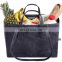 17 x 11.5 x 10.5 Colony  Reusable Tote Bag Waxed Canvas Shoulder Straps & Handles | Heavy-Duty | Biodegradable | Foldable | Gray