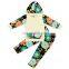 New Design Mint Green Flower Tracksuit Jogging Suits Wholesale Children's Boutique clothing