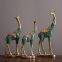 New Chinese Style Green Painting Resin Giraffe Table Decoration Giraffe Sets Craft Ornaments For Home Decor