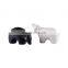 White Small White Black Ceramic Polar Bear Animal Figurine Statue