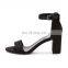 Women high quality heel leather sandals shoes women ankle strap covered heel design for ladies footwear