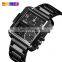 Skmei 1584 luxury watches leather band black color for men wrist watches large dial