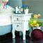 Eco-friendly solid wood white nightstand bedside table drawers