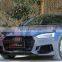2017-2019 High Quality Body Kits For Audi A5 Modified RS5 Front Rear Car Bumper With Grille S5 Grille Side Skirt Rear Diffuser