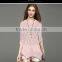 2016 new arrival Summer new fashion women's batwing half sleeve loose linen sweater with hollow flower style
