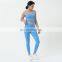 Wholesale Customize Spandex Hollow Out Bra Match High Waist Leggings Two Piece Yoga Gym Suit Set Women Fitness Sports Set