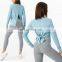 New Loose Quick Dry Sports T-shirt Yoga Exercise Fitness Tops Breathable Open Back Gym Women Long Sleeve Pull Over Top