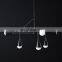 Custom linear brass glass shade chandelier villa hotel living room bedroom interior decoration lighting glass pendant light