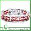 Motorcycle Bike Chain Bangle Design Stainless Steel Silver Red Plated Unisex Bracelet