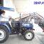 35HP 4wd mini farm tractor with loader and backhoe,4cylinders,8F+2R shift,with Cabin,heater,fan,fork,blade