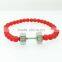 6mm glass bead stretch bracelet with charm fit life dumbbell bracelet