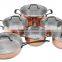 12pcs Premium Quality Tri-ply Copper Plated Cookware Sets