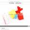 3pcs Plastic Handle Different Color Foam Paint Brush Set