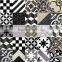 Encaustic cement tile - Patchwork mix color Black-Grey-White