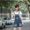 Korean Style Loose Ripped Denim Overalls Casual Denim Short Pants Suspenders Rompers Women Jeans