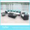 Black sectional furniture rattan balcony sofa set