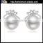 China Jewelry 925 Sterling Silver Freshwater Rice Shape Wedding Earrings Pearl