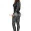 Silver Zipper Close-fitting Snakeskin Long Sleeve Jumpsuit