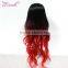 OEM high quality cheap fashionable long red natural curly wig