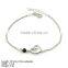 BXA-0932 925 Silver Religion Bracelet with Silver Tiger-eye and Small Charm religion symbol