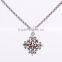 316L stainless steel titanium cruciate flower pendant with crystal