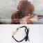 Korean Sweet Gold Plated Letter Love Rhinestone Bow Rubber Band Elastic Hair Bands Girls Hair Accessories for Women Headwear