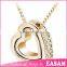 Easam fashionable eternal love double heart crytsal gold jewelry                        
                                                Quality Choice